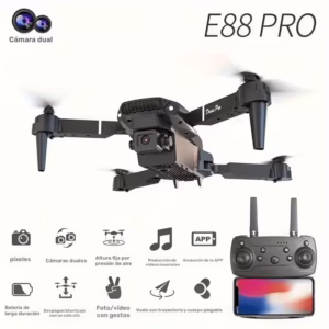 Drone E88 PRO con Cámara HD / 4K Potente, estable y fácil de volar l Color Negro