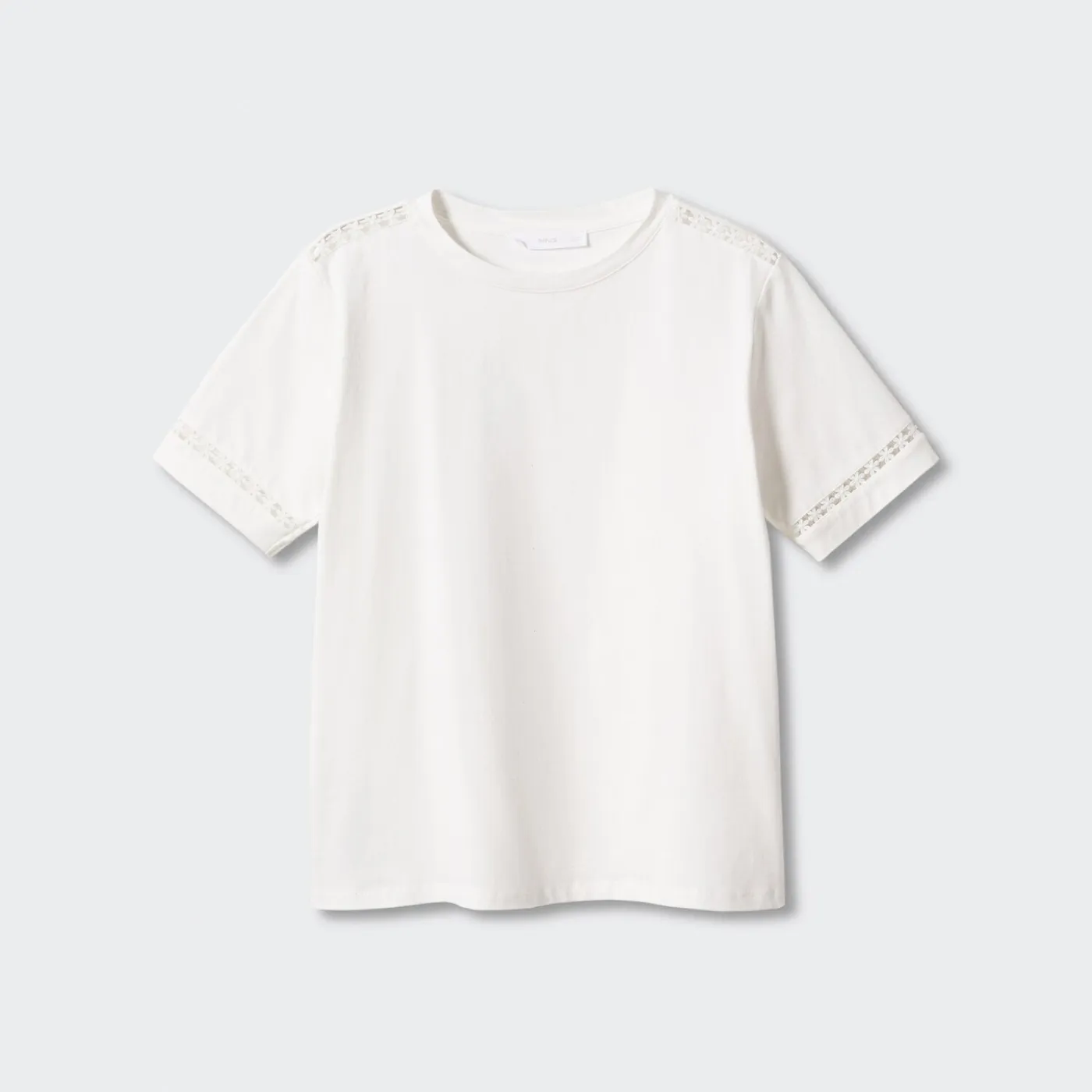 Embroidered White Cotton T-Shirt - Imagen 5