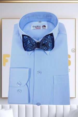 👔 Camisa de Vestir para Niño – Manga Larga 100% Algodón Hipoalergénico