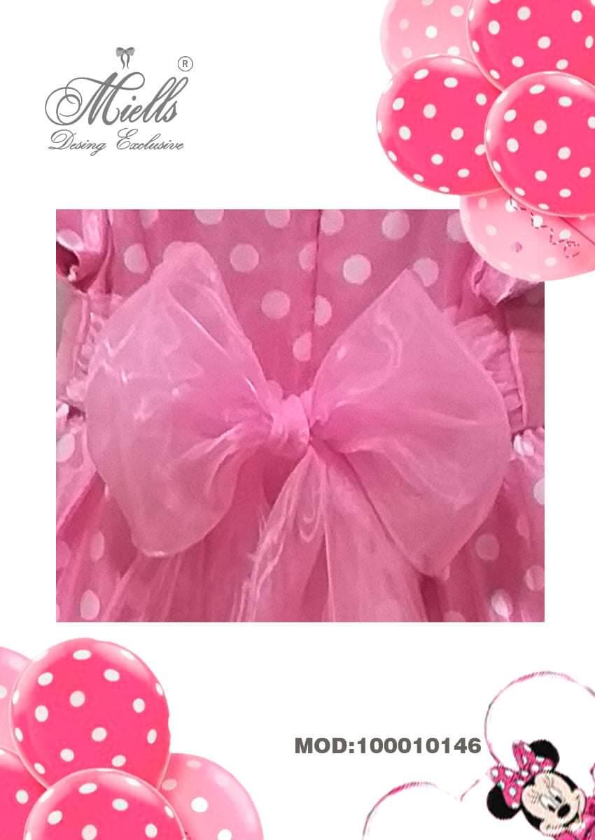 🎀 Vestido de Fiesta para Niña “Minnie Coqueta Color Chicle” - Imagen 3