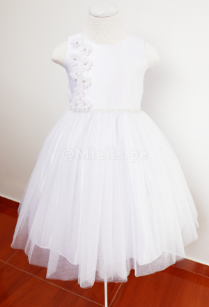 Vestido de Niña – Blanco Elegancia Alta Costura