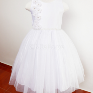 Vestido de Niña – Blanco Elegancia Alta Costura