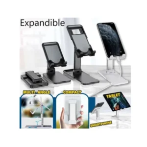 Soporte para teléfono móvil/tableta para escritorio portátil antideslizante, color negro